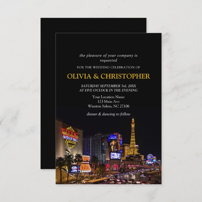 Viva Las Vegas Destination Wedding Invitation (Devant / Derrière)