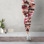 Viva Magenta and Pink Camo Leggings<br><div class="desc">An elegant,  textured camouflage pattern with viva magenta and salmon pink as dominant colors. First published: 05.01.2023.</div>