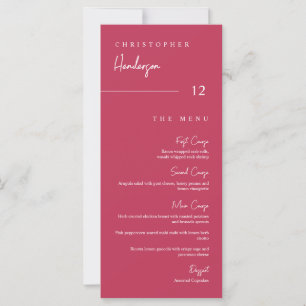 Viva Magenta Table Escort Thank You Placecard Menu