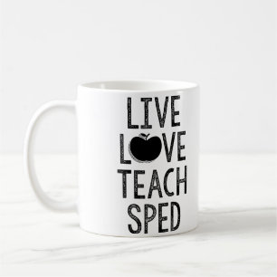 Vivant. Amour. Enseignez. EXPÉDIÉ. Tasse
