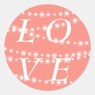 Vivant Coral Twinkle lumières LOVE Sticker