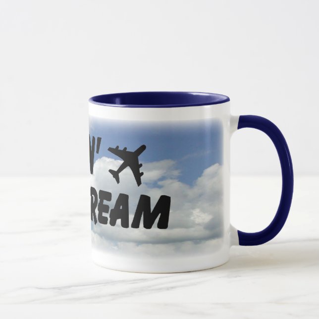 Vivant la tasse bleue rêveuse de nuages (Droite)