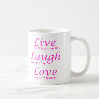 Vivant, rire, tasse de café d'amour