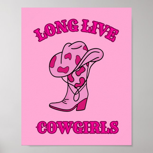 Vive Cowgirls Pink Preppy Poster (Devant)