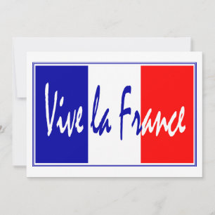 Vive La France Invitation de la fête avec drapeau 