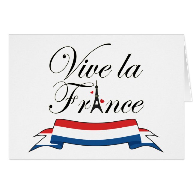 Vive la France Typographie blanche à l'intérieur (Devant Horizontal)