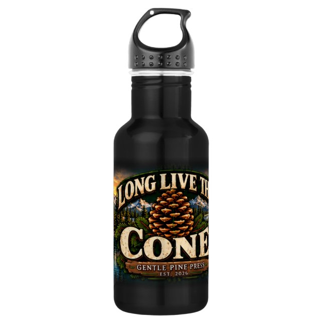 Vive le cône Bouteille d'eau noire (Devant)