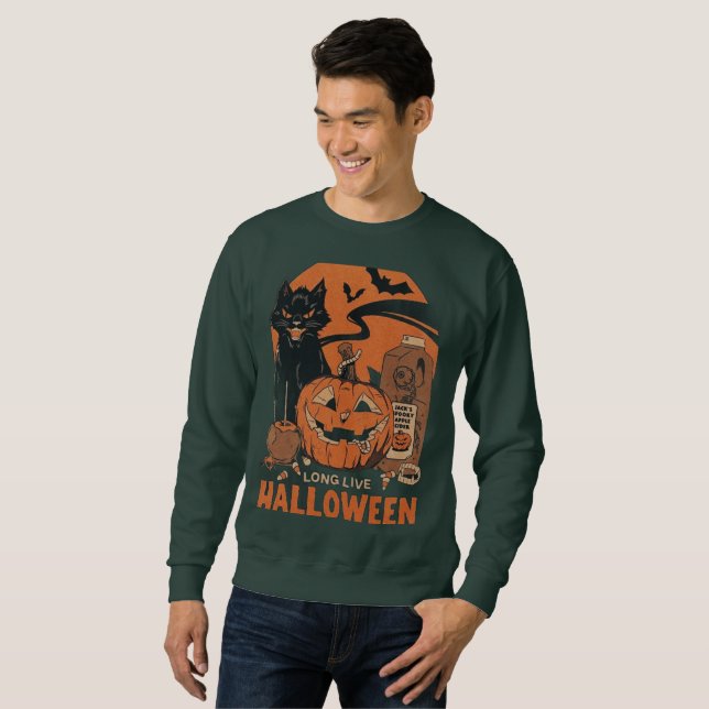 Vive le Sweatshirt d'équipage d'Halloween (Devant entier)