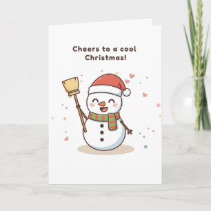 Vive une carte de Noël avec un bonhomme de neige