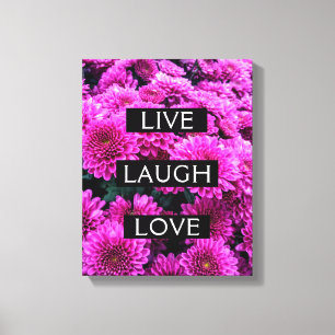 Vivent toile enveloppée florale d'amour de rire l