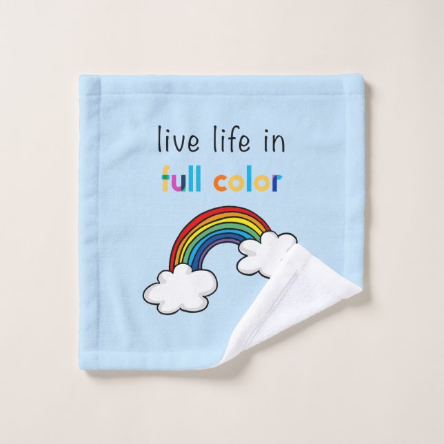 Vivez la vie en couleurs arc-en-ciel (Gant de toilette)