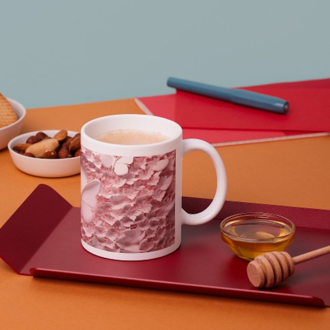 Vivez le charme : Mug Pastel Rose Papillon 3D (Créateur téléchargé)