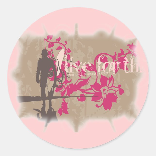 Vivez pour ces Stickers de surf (Devant)