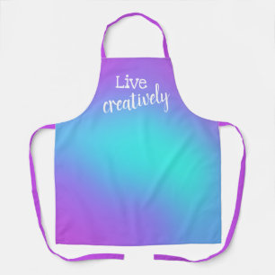 Vivez un tablier de couleur violette et Turquoise