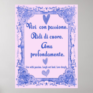 Vivi Con Passione Italien Langue Sagesse Poster