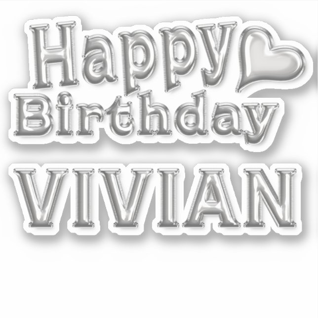 Vivian Happy Birthday Autocollants (Devant)