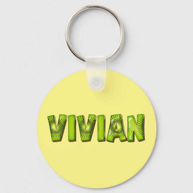 Vivian Name Kiwi Design Porte-clés (Recto)