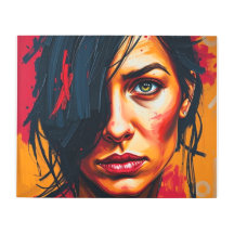 Vivid Abstrait Portrait Art - Moderne