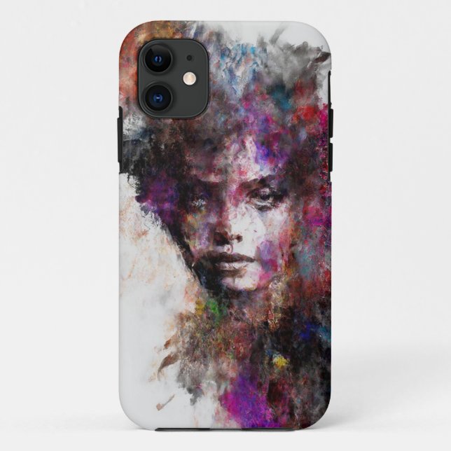 Vivid Abstrait Portrait iPhone 11 Coque (Dos)