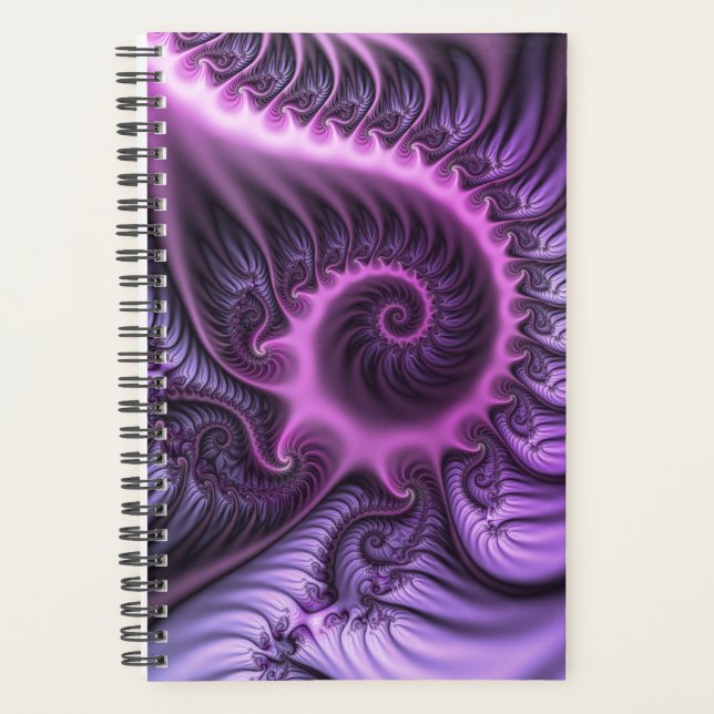 Vivid Cool Abstrait rose violet Fractal Art Spiral (Devant)
