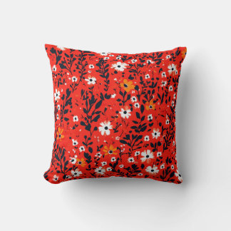 Vivid Coussin rouge avec contraste noir et blanc