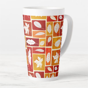 Vivid Fall Block Leaf Imprimer tall coffee mug