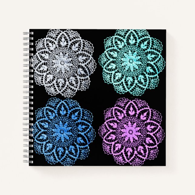 Vivid Flower Doily Journal (Devant)