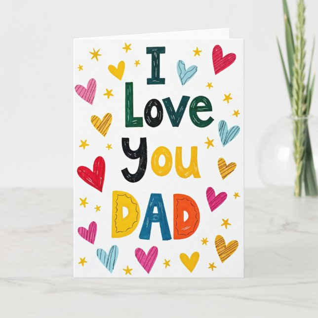 Vivid Je t'aime Papa Carte (Devant)