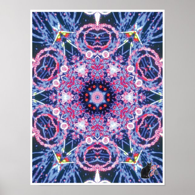 Vivid Kinetic Collage Kaleidoscope Poster (Devant)