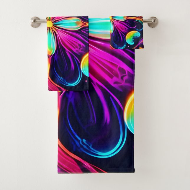 Vivid Neon Floral Mandala Art (En situation)