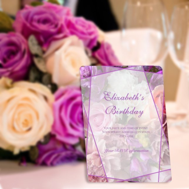 Vivid Orchid Garden Birthday Invitation Card (Créateur téléchargé)