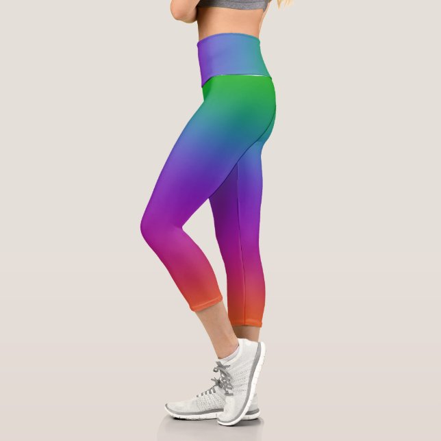 Vivid Rainbow Capri Leggings (Gauche)