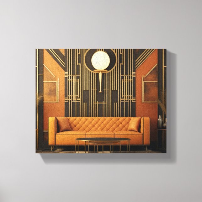 Vivre 2 Art Déco toile étirée Impression (Recto)