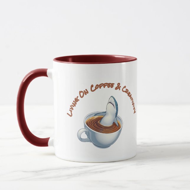 Vivre Avec La Caféine Et La Créativité - 11 oz Mug (Gauche)