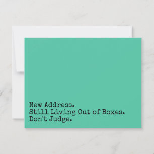 Vivre encore avec des boîtes, ne juge pas la carte