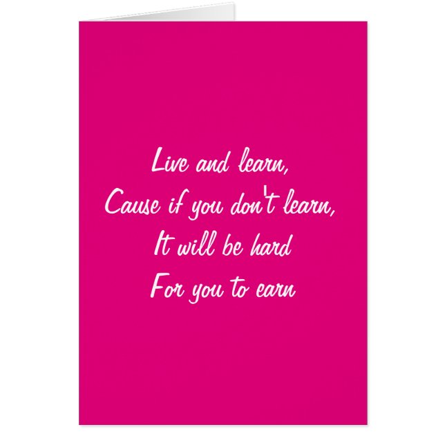 Vivre et apprendre (Devant)
