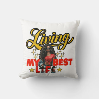 Vivre ma meilleure vie – Coussin décoratif inspira