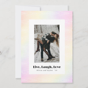 Vivre Rire Aimer Carte de vacances Guilloché pou