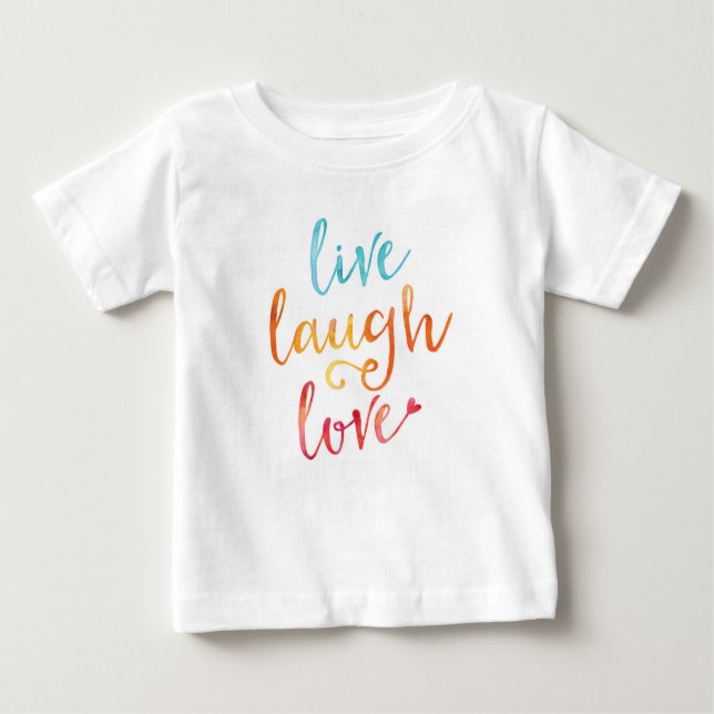 Vivre, rire, aimer l'aquarelle enfants T-shirt (Devant)