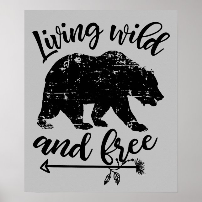 Vivre sauvage et libre Affiche de l'ours de la cam (Devant)