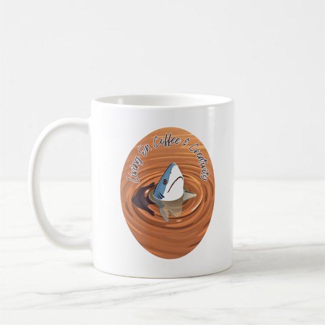 Vivre sur le café et la créativité Mug (Gauche)