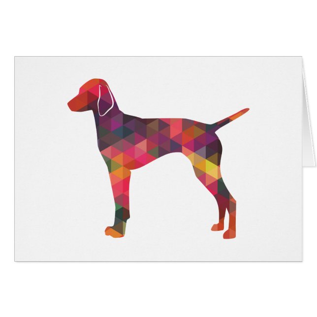 Vizsla Chien Motif géométrique Silhouette Multi Ca (Devant horizontal)