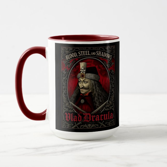 Vlad Dracula Gothic Mug - Coupe de café en vampire (Gauche)