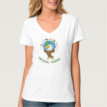Vneck Tshirt adulte avec Eddie et globe