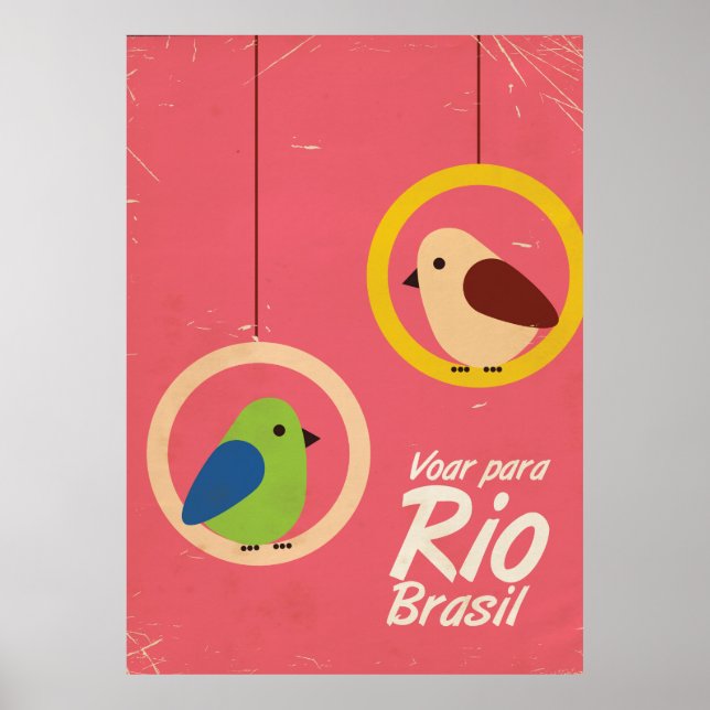 Voar para Rio, affiche de voyage au Brésil. (Devant)