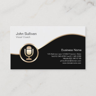 Vocal Coach Carte de visite Gold Microphone Icon