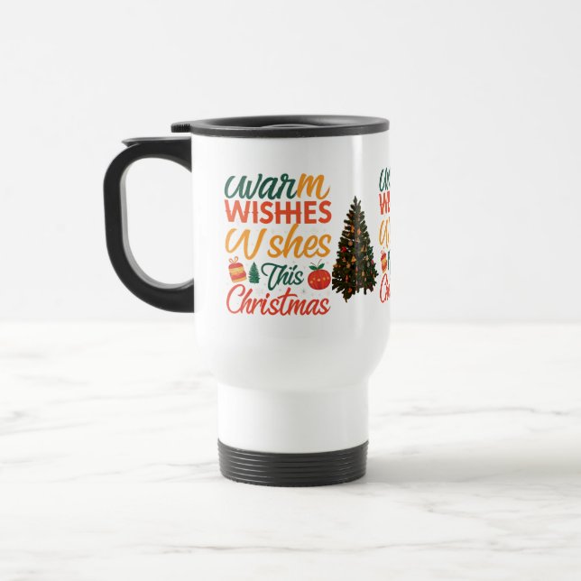 Voeux Chaleureux Ce Voyage de Noël Mug 15 oz (Gauche)