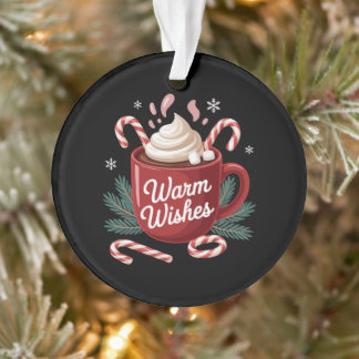 Vœux chaleureux Noël Chocolat chaud Canne en bonbo