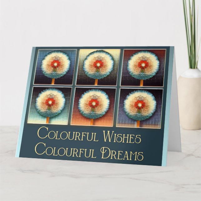 Voeux colorés Rêves colorés - Carte Anniversaire (Devant)