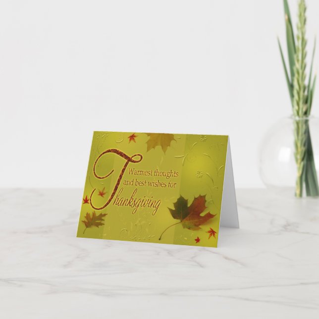 Voeux d'action de grâces Feuilles - Carte de voeux (Devant)